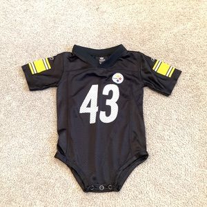 Pittsburgh Steelers Baby Bodysuit Jersey Reebok Licensed NFL #43 Polamalu 12Mo